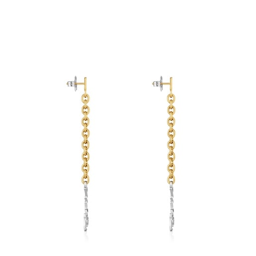 أقراط طويلة من الصُلب بدرجتَي لون من تشكيلة TOUS Charming