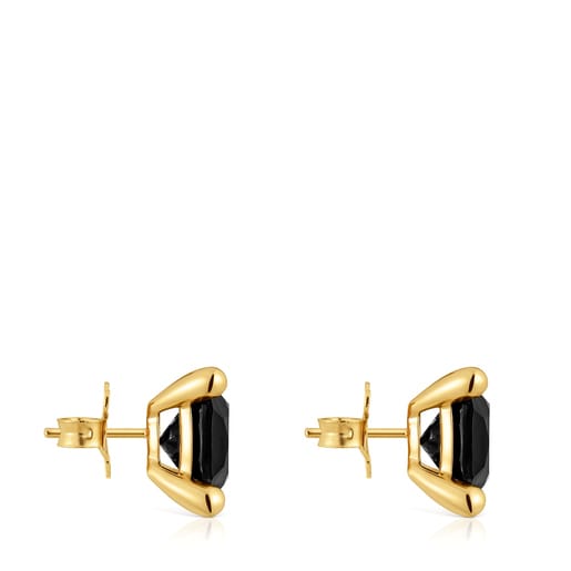 18kt gold plating over silver and onyx Earrings Color Black