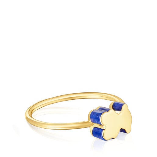 Ring TOUS 1952 aus Gold mit Bärenmotiv und Lapislazuli