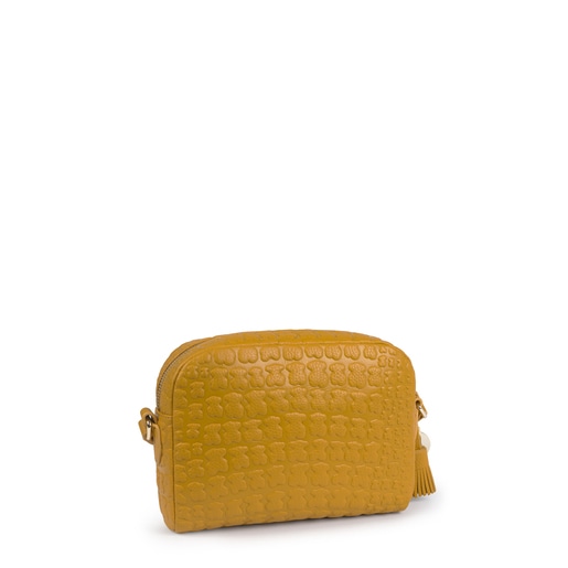 Mustard leather Sherton crossbody bag | TOUS