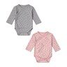 Pack of wrap-over baby bodysuits in Mini pink