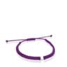 Pulsera corazón de plata y nylon lila TOUS Motivos