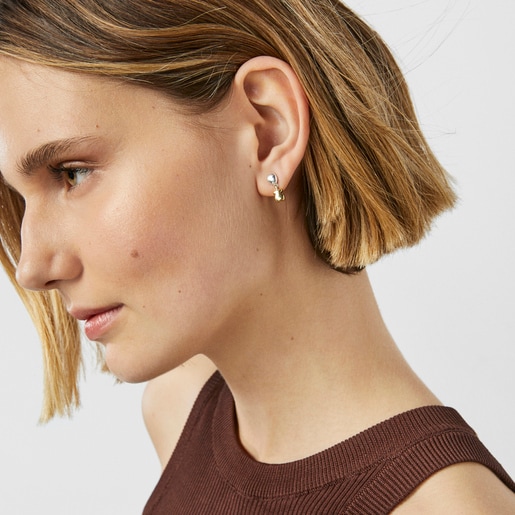Short two-tone TOUS Joy Bits Earrings with bear