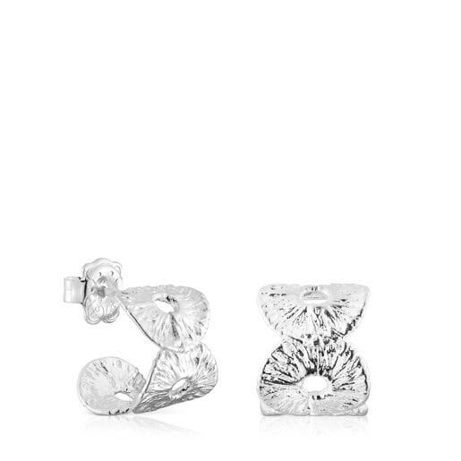 Silver Wicker Earrings with motifs