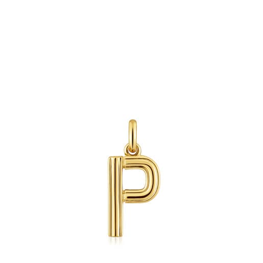 Medium 18kt gold plating over silver letter P Pendant TOUS Alphabet