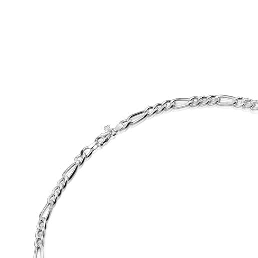 Naszyjnik choker z mieszanego łańcuszka wędzidłowego ze srebra TOUS Chain