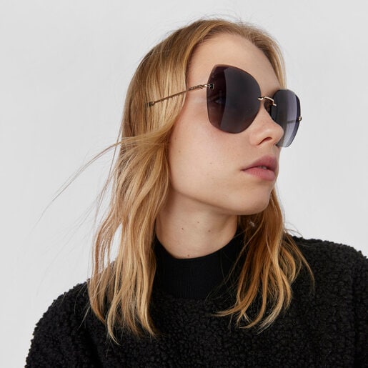 Gafas de sol Metal Bear doradas transparentes