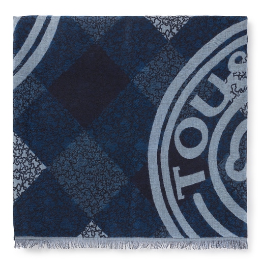 Foulard Kaos Mini Stamp de jacquard azul