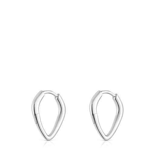 Boucles d’oreilles en argent avec anneau en pointe courtes Basics