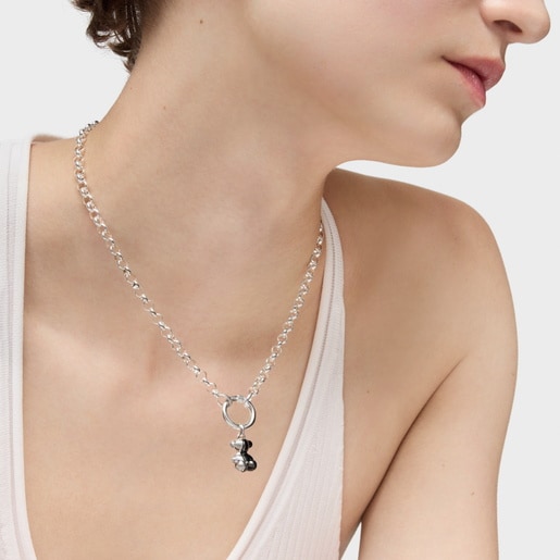 Silver and dark silver Pendant My Other Half