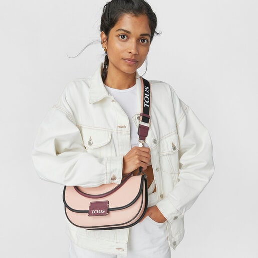 תיק כתף TOUS Halfmoon בצבע ורוד