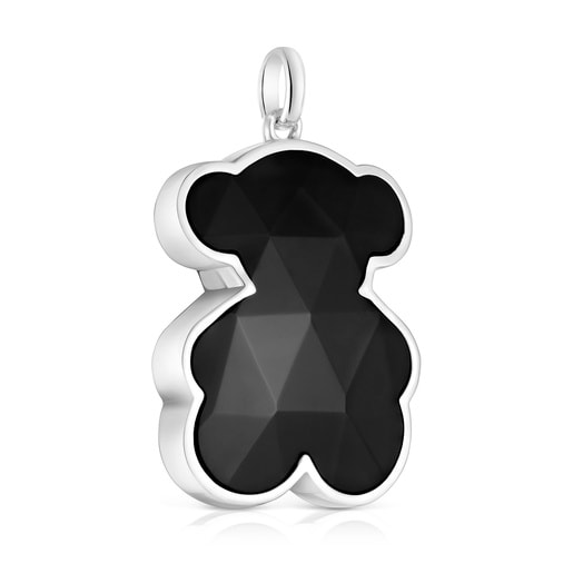 Pendentif en argent et motif ourson en onyx grand TOUS Icon Color