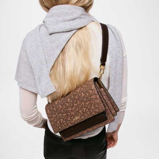 Bandolera mediana marrón Audree Kaos Mini Lines