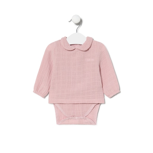 Body com camisola de bebé menina SMuse cor-de-rosa