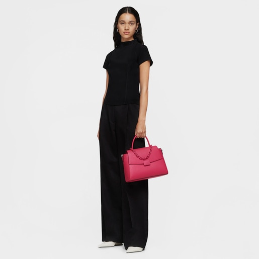 Medium fuchsia-colored City bag TOUS Lucia