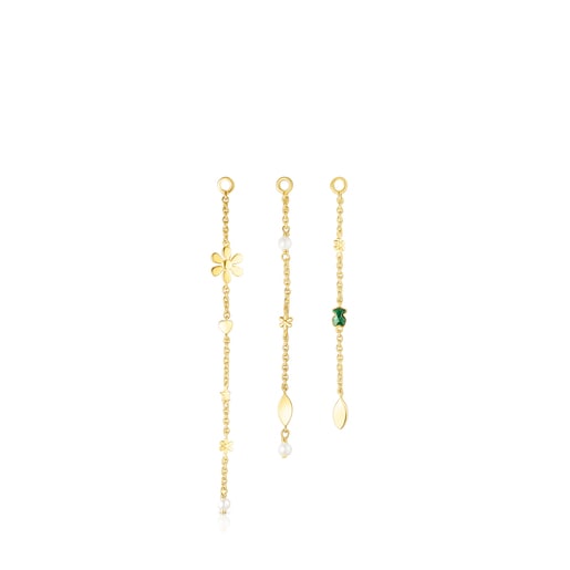 Set of Silver Vermeil Fragile Nature Extensions with Gemstones | TOUS