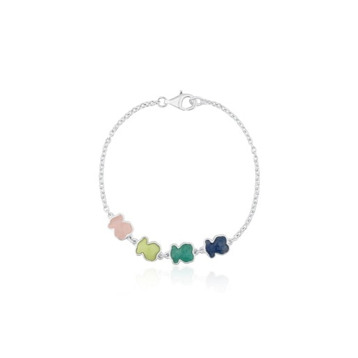 צמיד New Color מכסף עם אבני חן