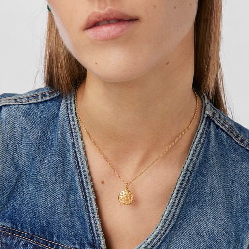 Silver vermeil Virtual Garden Medallion pendant