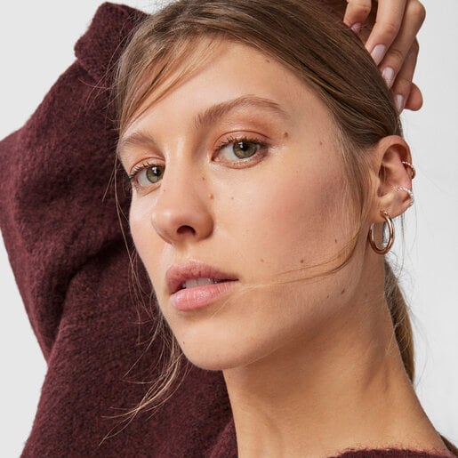 Pack Earcuff Braid de Plata y baño de oro rosa 18 kt sobre plata