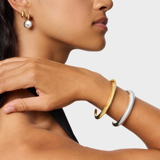 Bangle with 18kt gold plating over silver Warm