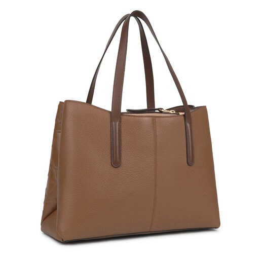 Large brown Leather TOUS Icon Shopping bag