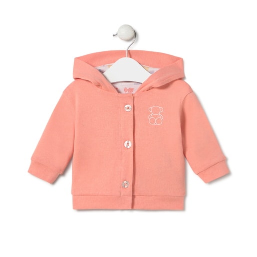 Chaqueta de bebé con capucha Star rosa