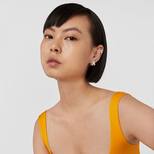 Silver Wicker Earcuff