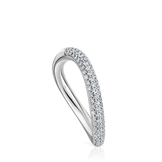 Anell d'or blanc degradé i diamants New Hav