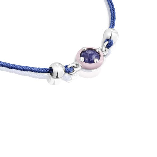 Bracelet TOUS Vibrant Colors en cordon bleu avec sodalite et émail