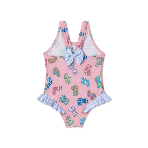 Girls one-piece swimsuit in Candy pink