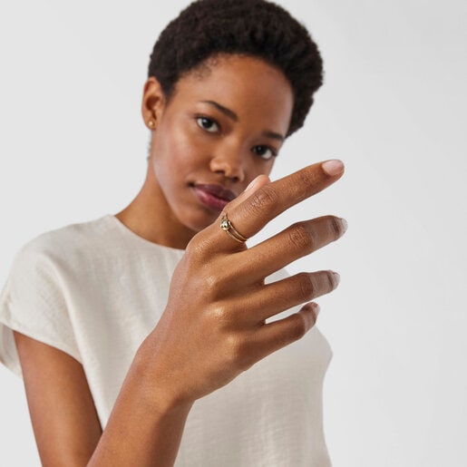 Gold Magic Nature star Ring with diamonds