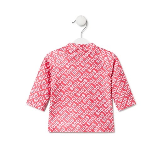 Girls long-sleeved beach t-shirt in Logo pink