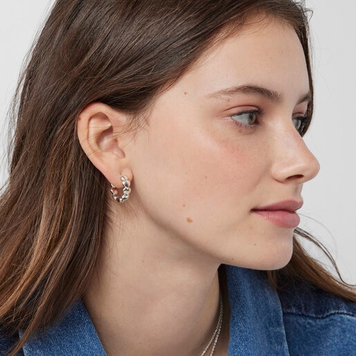 Silver Mini Icons Heart Earrings