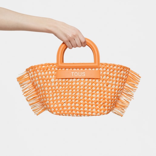 Medium pale orange raffia Tote bag TOUS Dora