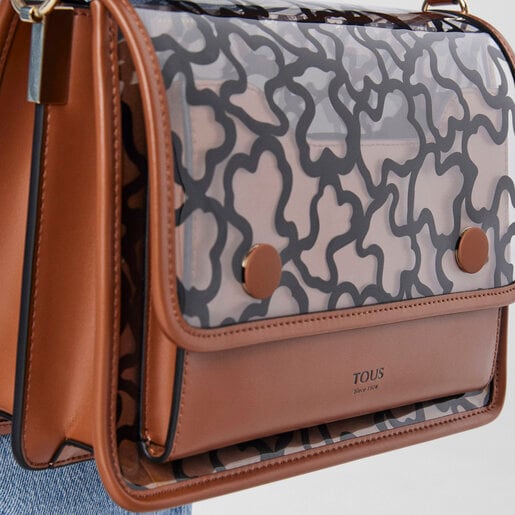 Средняя прозрачная и коричневая сумка-кроссбоди Audree