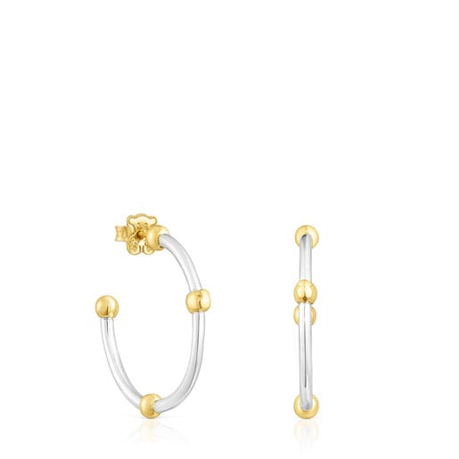 Silver and silver vermeil St. Tropez Hoop earrings | TOUS