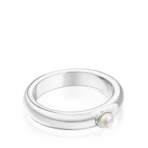 Silver TOUS Fellow Ring with a pearl