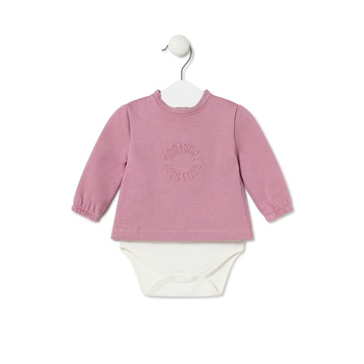 Baby bodysuit with t-shirt in Trend pink