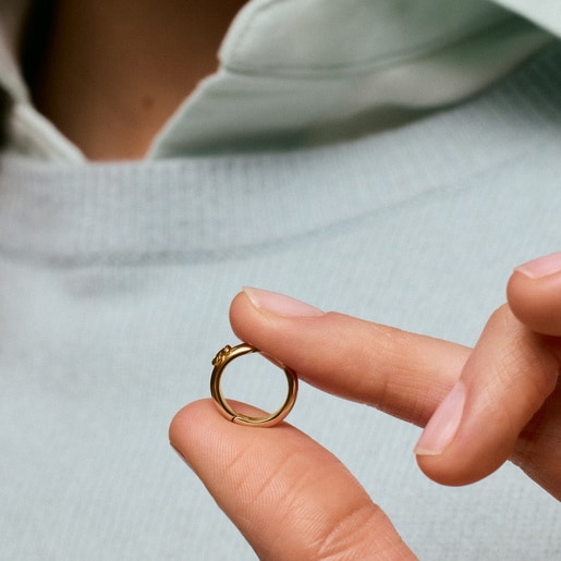 Pendientes aro oso con baño de oro 18 kt sobre plata TOUS Basics