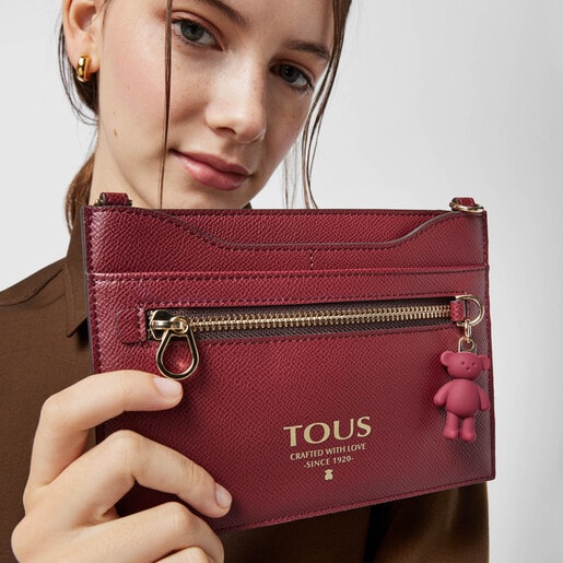 Pochette Porte-cartes à bandoulière TOUS Pop bordeaux