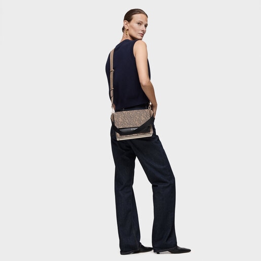 תיק צד Audree מסדרת Kaos Mini Evolution New‏ בגודל בינוני בצבע חום אפרפר