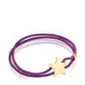 Bracelet élastique Sweet Dolls lilas avec étoile en argent vermeil