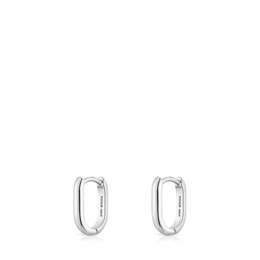 Brincos de argola curtos em prata 12 mm TOUS Basics