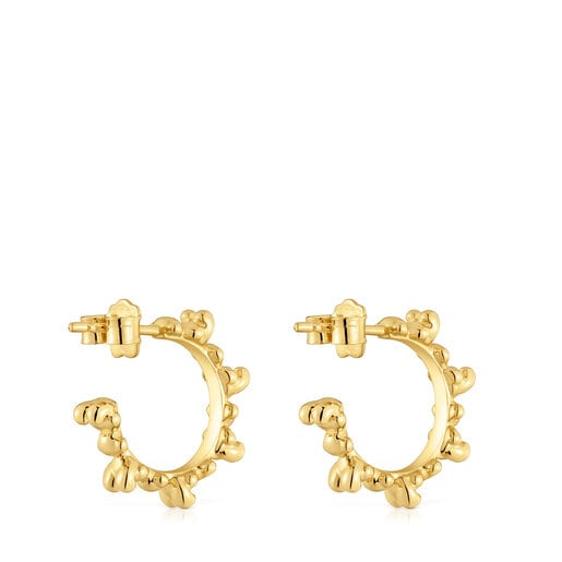 Bold Bear 12 mm hoop earrings with 18kt gold plating over silver