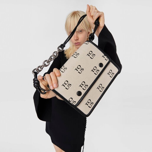 תיק צד TOUS TO-US Audree בגודל בינוני בצבע בז'