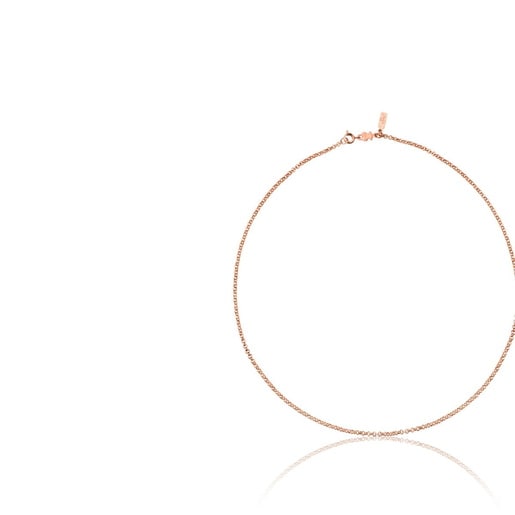 Cadena mediana Hand con baño de oro rosa 18 kt sobre plata, 50cm.