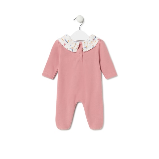 Baby playsuit in Geome pink