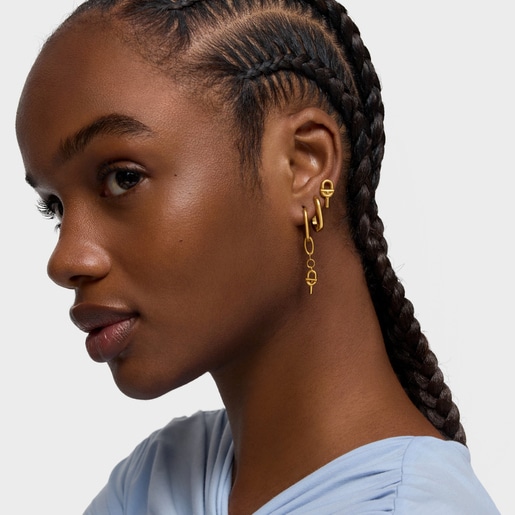 Long hoop earrings with 18kt gold plating over silver TOUS MANIFESTO