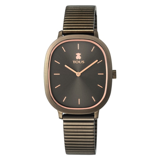 Montre Heritage Brick en acier IP gris/rosé