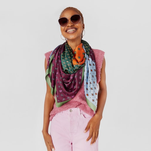 ブルーのポリエステル製ネッカチーフ TOUS Patchwork